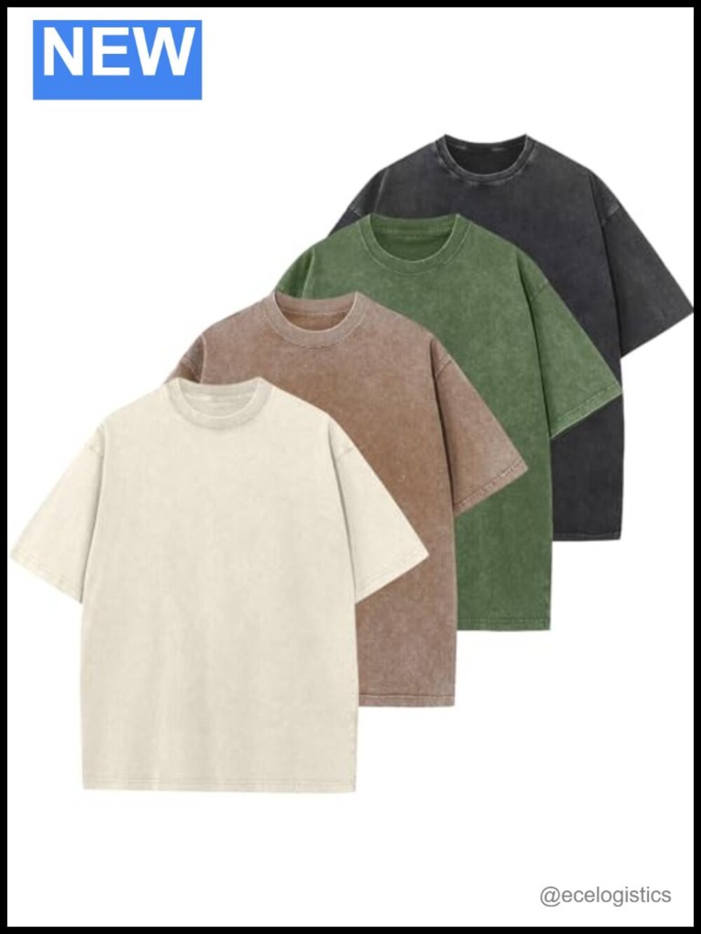Oversized Cotton T-Shirts Loose Fit Vintage Washed Tee Unisex Short Sleeve